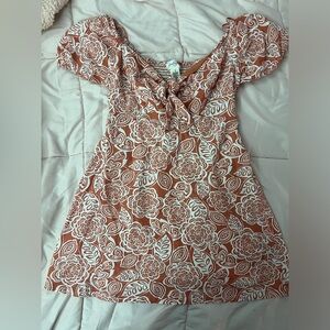 Floral puffy sleeve dress